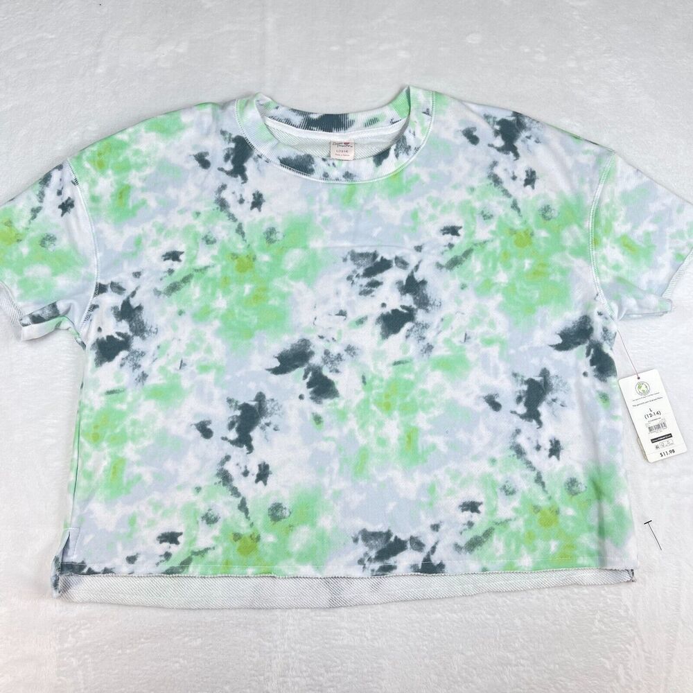 Secret Treasures Pajama Top Shirt Womens Size Large Sleep Wear Crop Tie Dye